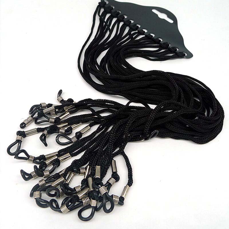 Sunglass Retainer Cord - 12 pièces/ensemble cordon en Nylon noir