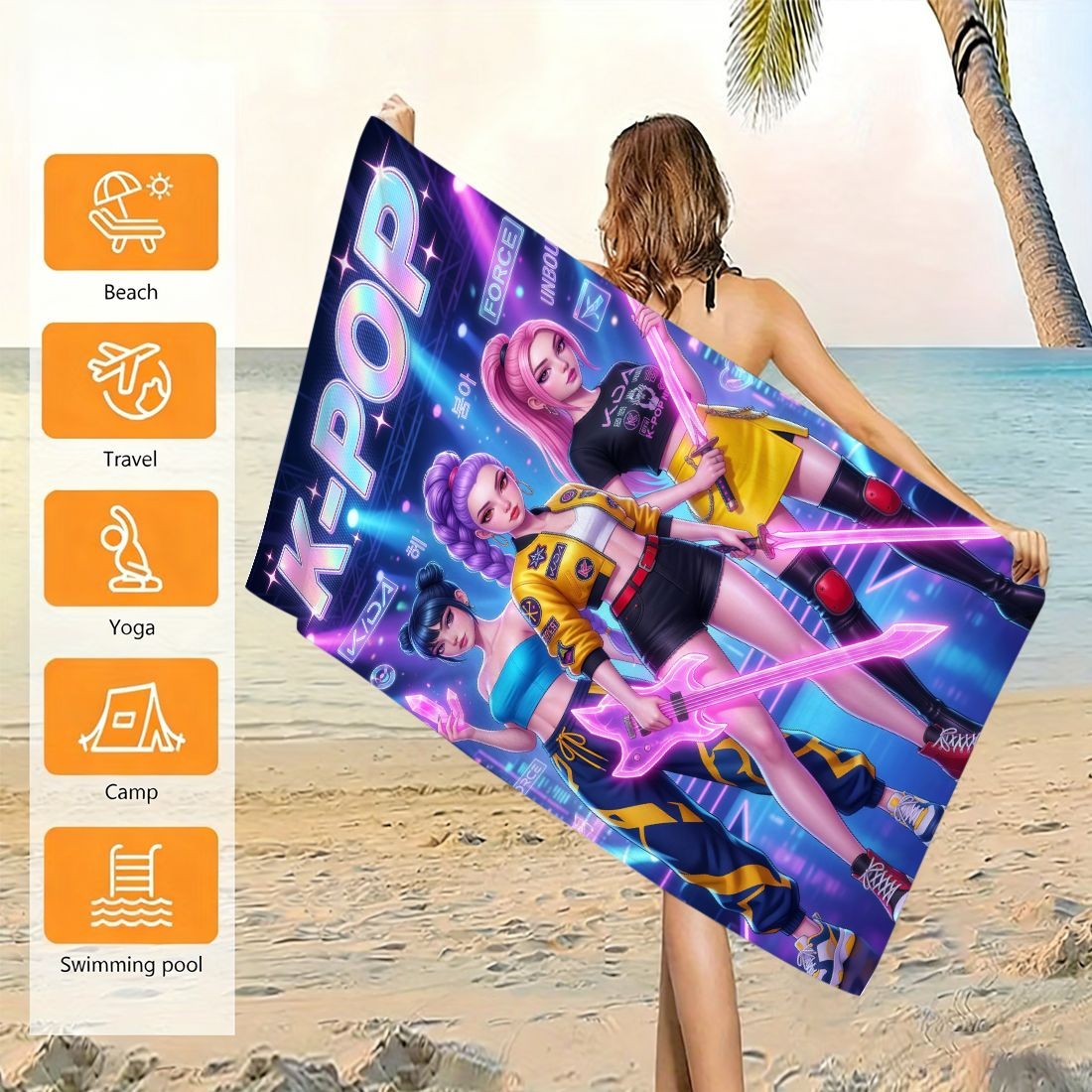 Beach Towel Large - Serviette de plage grande taille imprimée