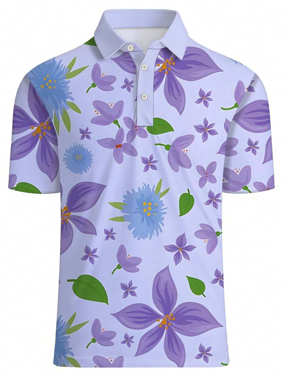 Polo Shirt Pique - Chemise piqué à imprimé floral pour