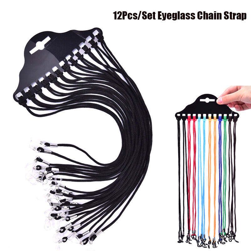 Sunglass Retainer Cord - 12 pièces/ensemble multicolore lunettes de soleil