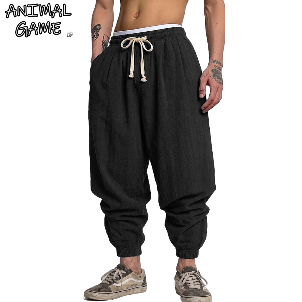 Short Linen Drawstring - Pantalon Coréen en Coton et Lin