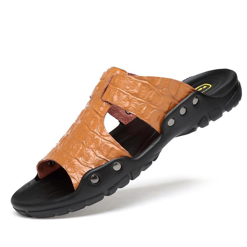 Flip Flop Leather Men - Sandales en cuir pour hommes, pantoufles