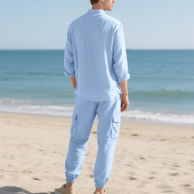 Ensemble deux pièces en lin re - Linen Shirt Breathable avis et prix