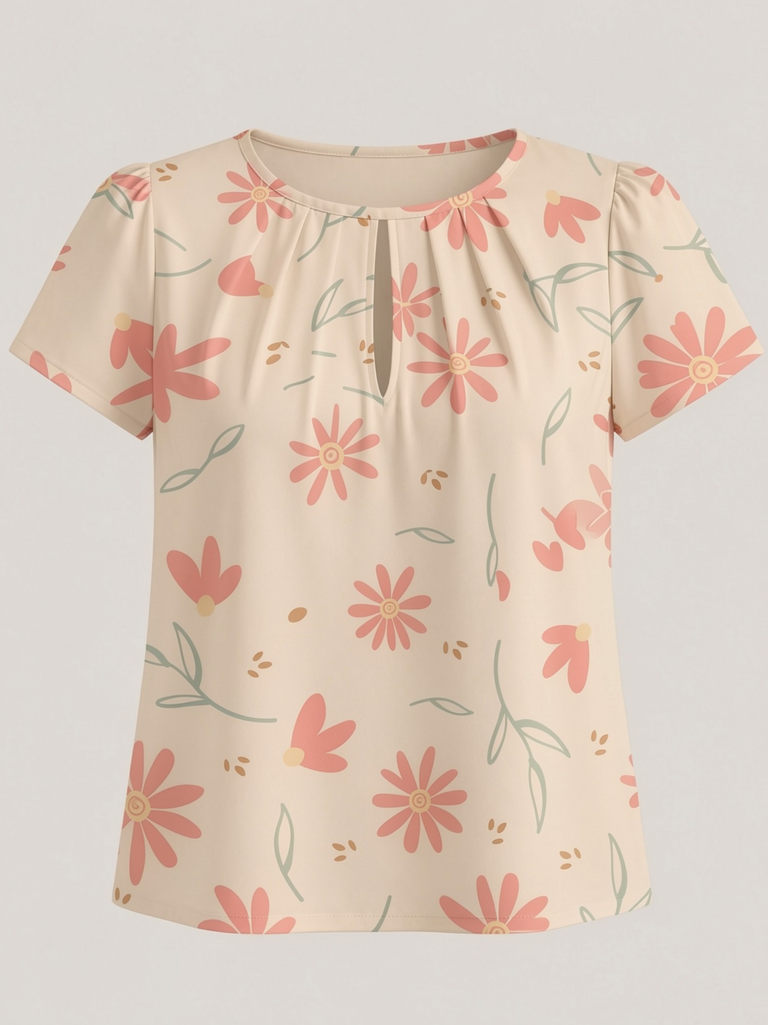 Nouveau T-shirt élégant à col  - Resort Shirt Floral avis et prix