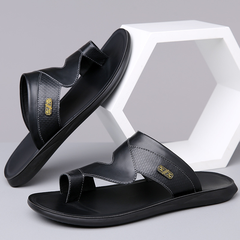 Sandales en cuir respirantes e - Flip Flop Leather Men avis et prix