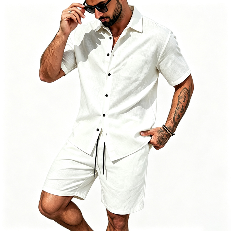 Ensemble décontracté pour homm - Short Linen Drawstring avis et prix