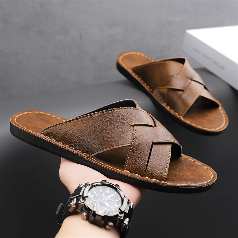 Sandales décontractées en cuir - Flip Flop Leather Men avis et prix