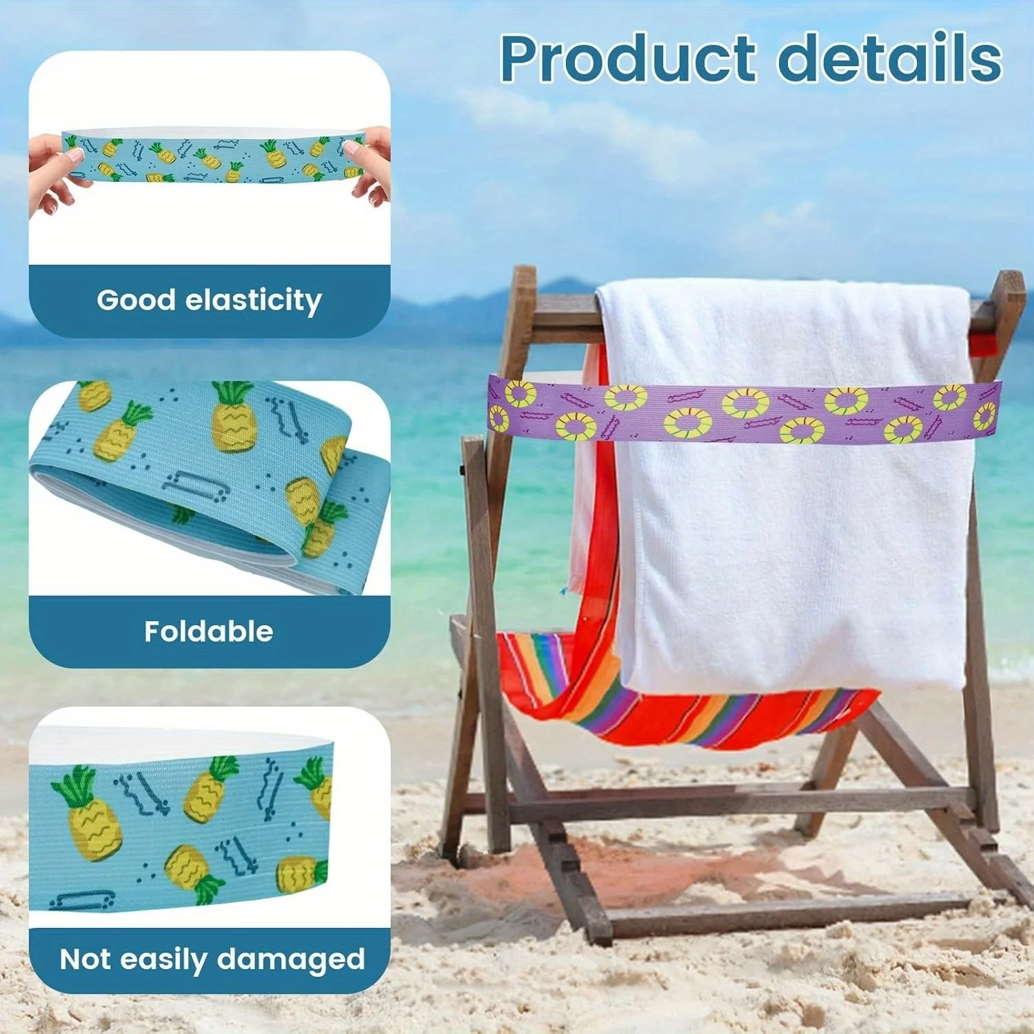 Grands élastiques pour serviet - Beach Towel Large avis et prix