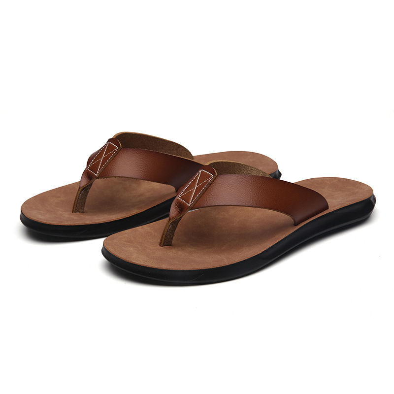 Nouvelles tongs en cuir italie - Flip Flop Leather Men avis et prix