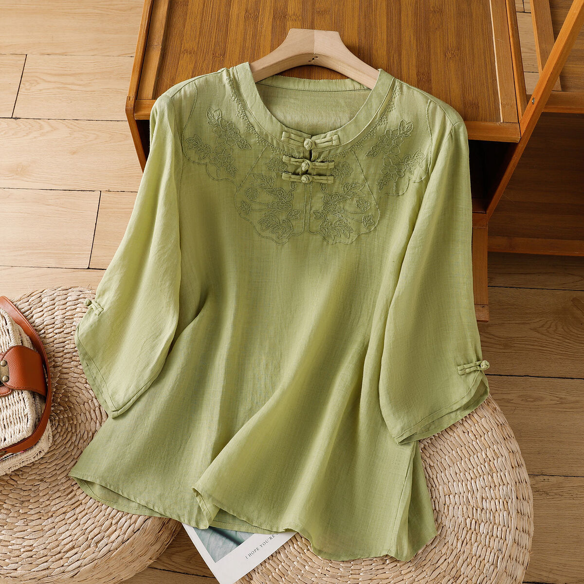 Chemise sans manches en coton  - Shirt Camp Collar avis et prix