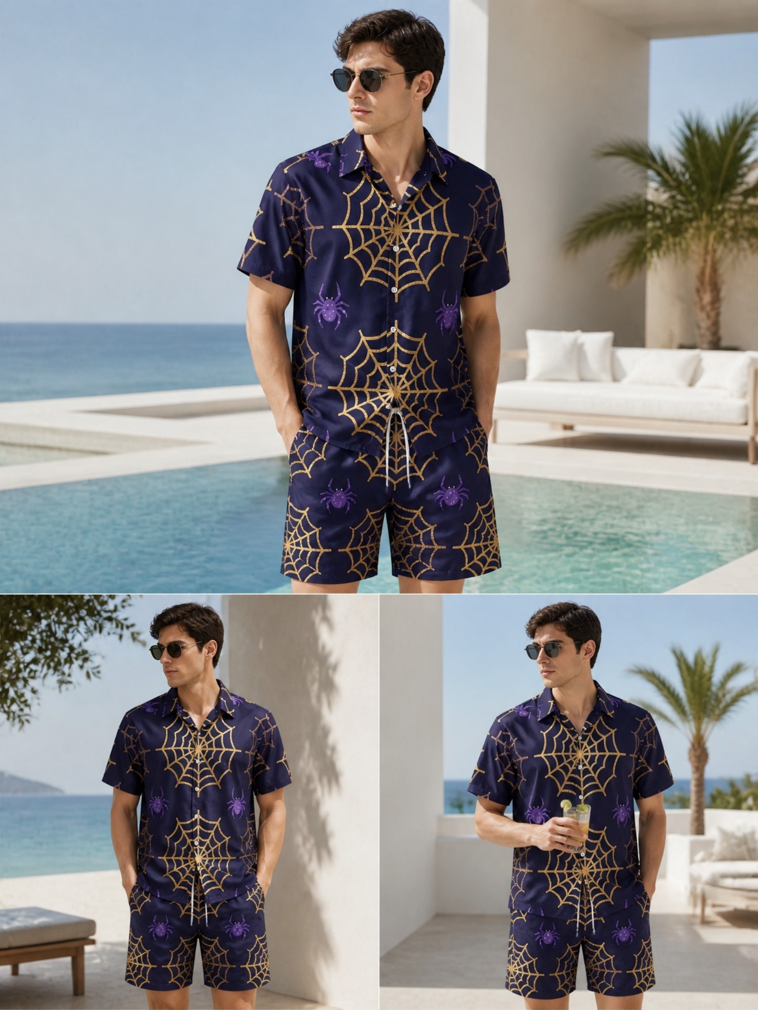Ensemble polo et short à manch - Resort Shirt Floral avis et prix