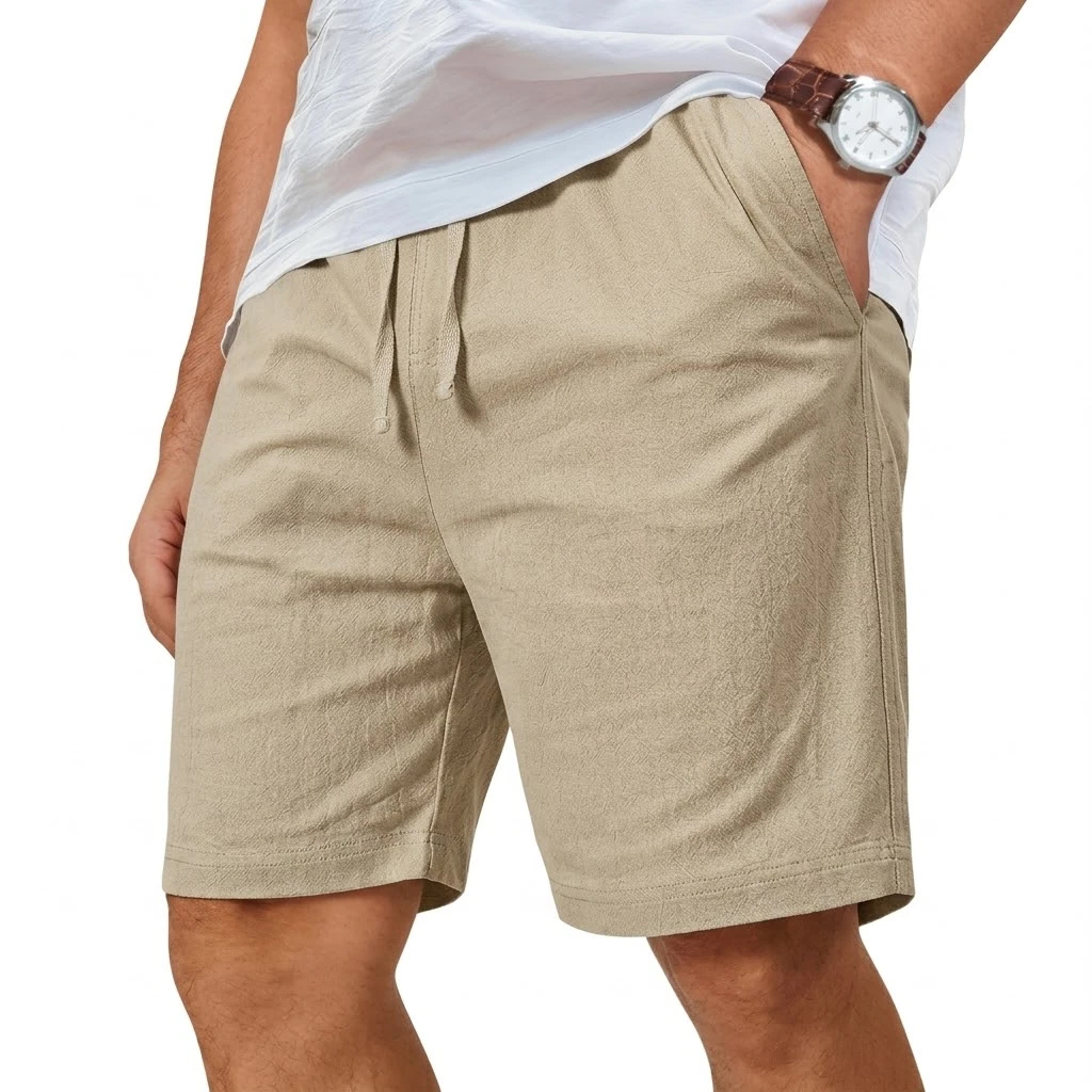 Shorts amples en coton et lin, - Short Linen Drawstring avis et prix
