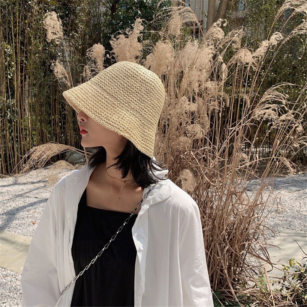 Chapeau de plage en paille tis - Bucket Hat Straw avis et prix