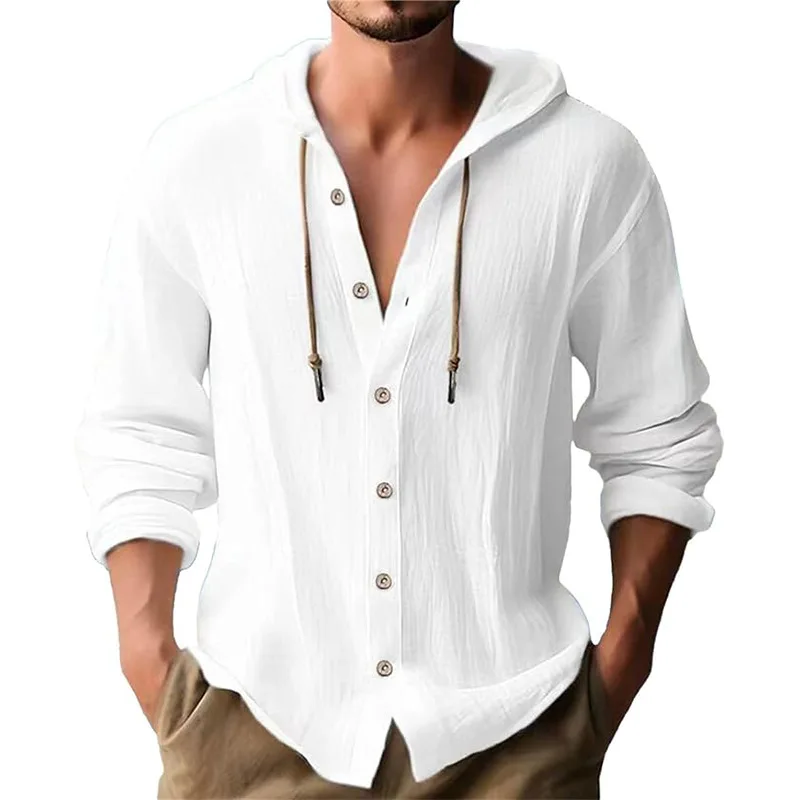 Chemise décontractée à manches - Short Linen Drawstring avis et prix