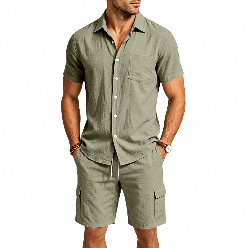 Ensemble deux pièces en lin am - Linen Shirt Breathable avis et prix