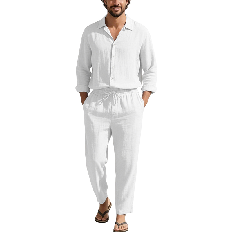 Ensembles décontractés en lin  - Linen Shirt Breathable avis et prix